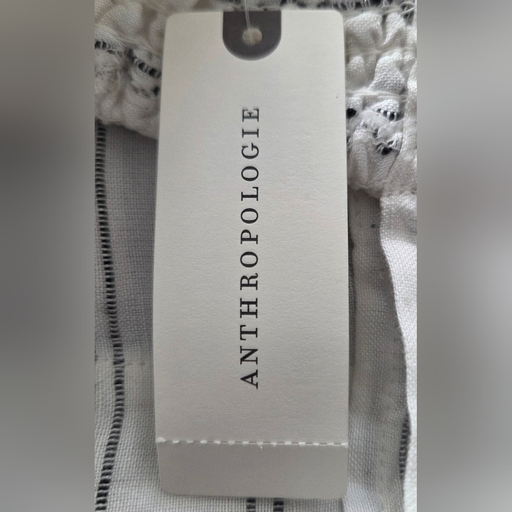 NEW BY ANTHROPOLOGIE SQUARE-NECK LINEN CROPPED TANK. - Picture 5 of 5